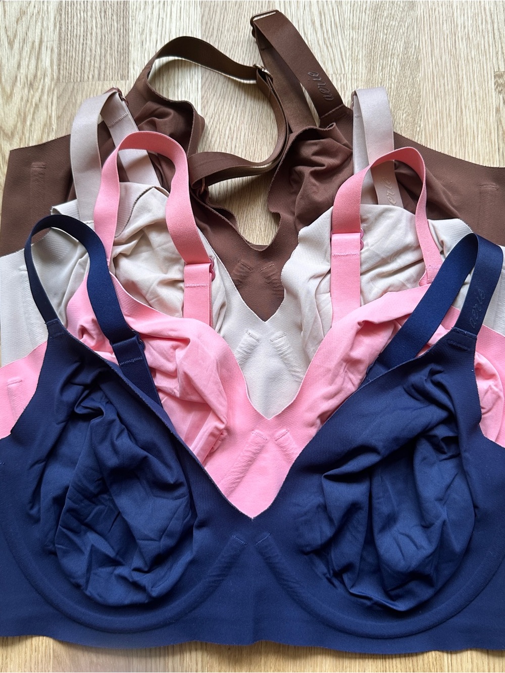 aerie Smoothez Bra Bundle — Navy, Pink, Cream, Brown